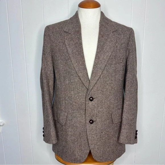 Classic Brown Tweed Men's Blazer - Picture 5 of 12